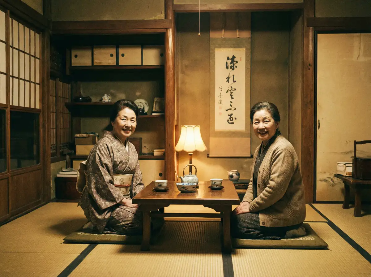 两位优雅的 cos视频 | 真实可靠cos视频自媒体 - cos视频永久地址实时更新 在日式茶室中品茶交谈